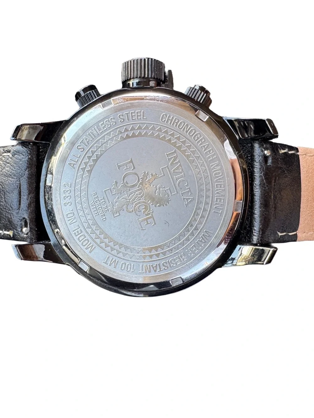 Invicta Black Dial Chronograph with Yellow Accents